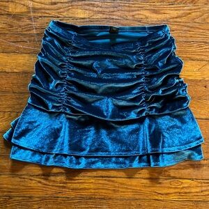 ruffled teal blue wild fable skirt